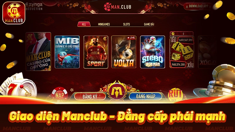 Giao diện Man Club lấy cảm hứng từ phong cách quý ông lịch lãm
